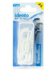 Idento Floss and Stick, TravelBox 14 stk (hvid) 