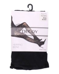 Decoy Herring Bone Tights (70 Den) - Black XL