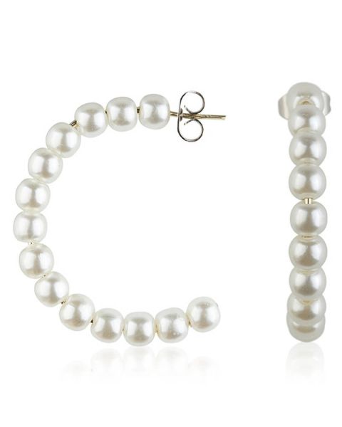 Everneed Emilie Lü Hoop Pearl Earrings Everneed Emilie Lü Hoop Pearl Earrings