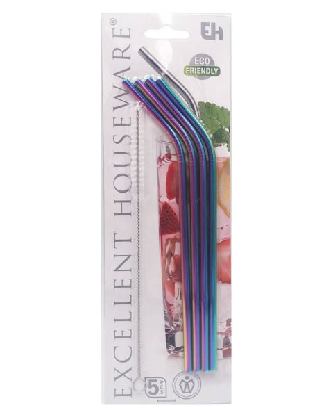 Excellent Houseware Metal Straws Multi