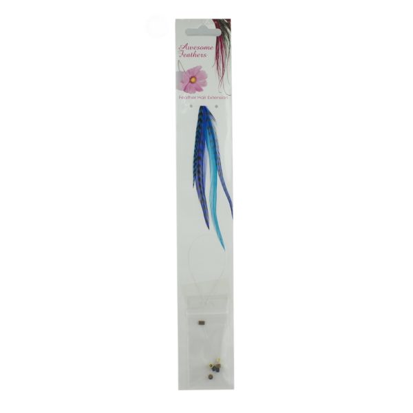 Feather Extensions - Blue short