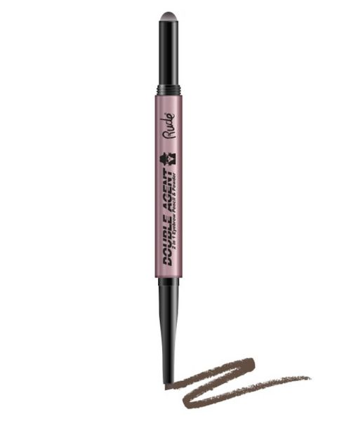 Rude Cosmetics Double Agent 2 in 1 Eyebrow Pencil & Powder Neutural Brown (U)