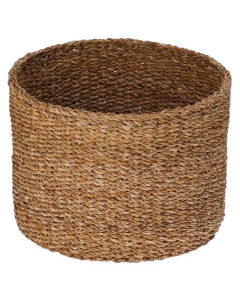 H&S Collections Round Seagrass Basket 25x15