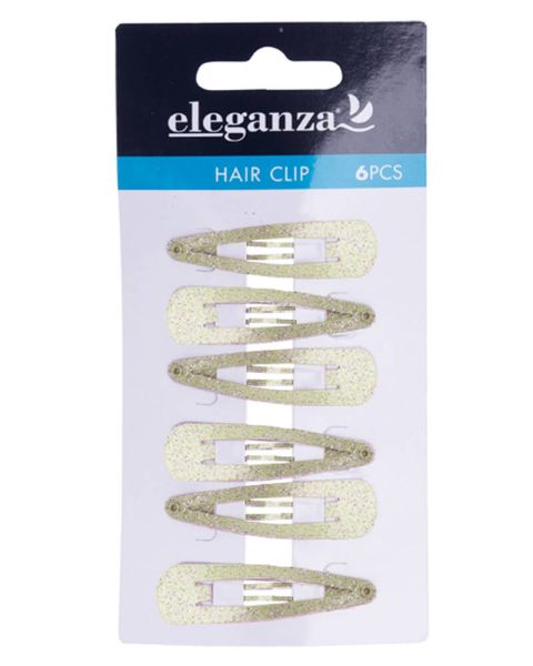 Eleganza Hair Clip Gold Glitter 4.7cm