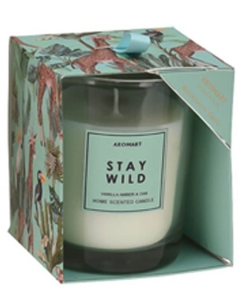Excellent Houseware Stay Wild Scented Candles Vanilla Amber & Oak