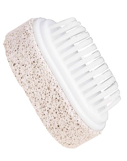 Sibel Nails Foot- and Nail Brush with Pumice Stone Art. 7100107 White