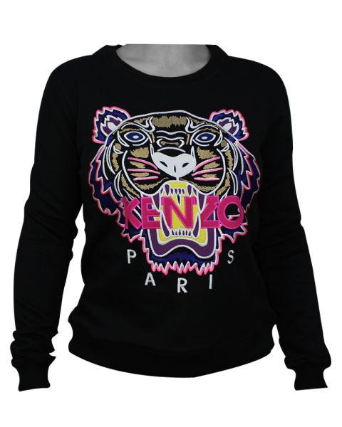 Kenzo Tiger Womans Sweatshirt Black/Pink S