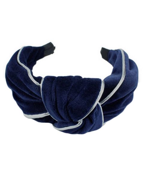 Everneed Velour Headband Navy Blue/Silver (U)