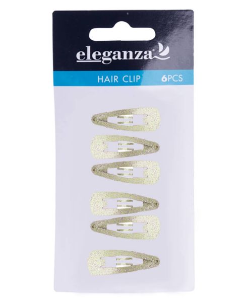 Eleganza Hair Clip Gold Glitter 3cm
