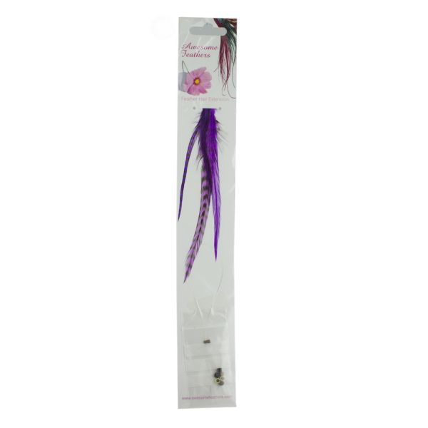Feather Extensions - Purple short