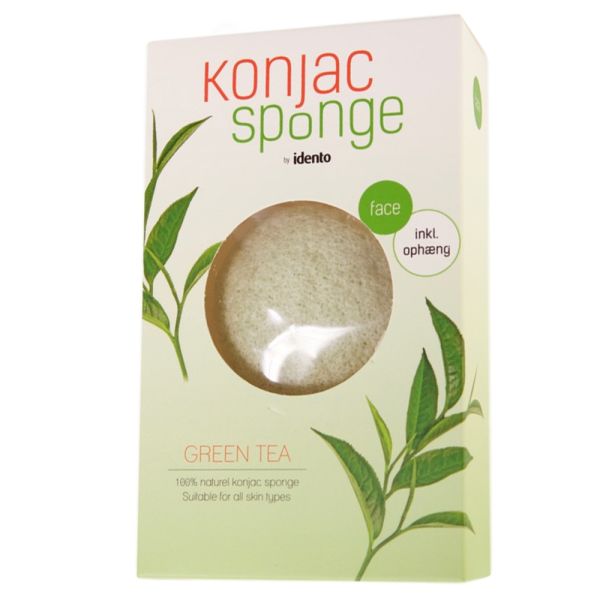Idento Konjac Dry Sponge Halfball Green Tea