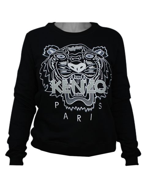 Kenzo Tiger Womans Sweatshirt Black/White L
