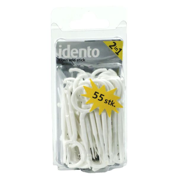 Idento Floss and Stick 2 in 1 White
