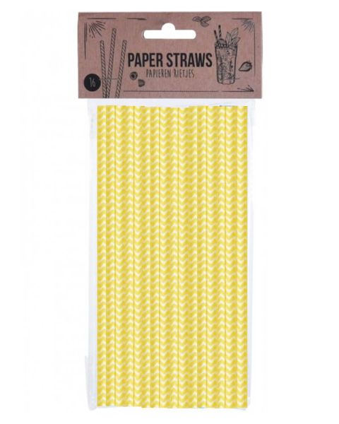 Party Collection Paper Straw ZigZag Yellow