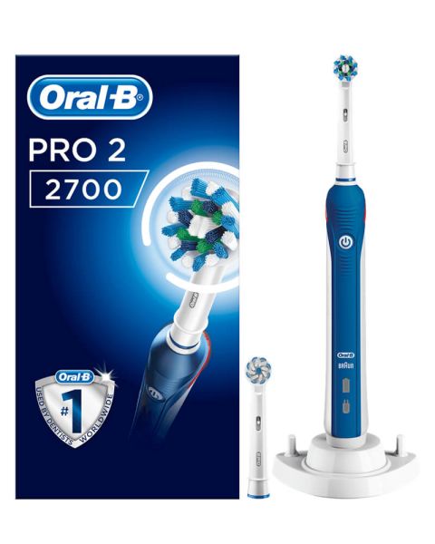 Oral B - Braun Pro 690 3D CrossAction Doublepack 2 Toothbrushes + 2 brush heads