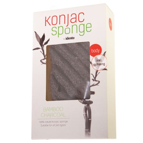 Idento Konjac Dry Sponge Body Bamboo Charcoal