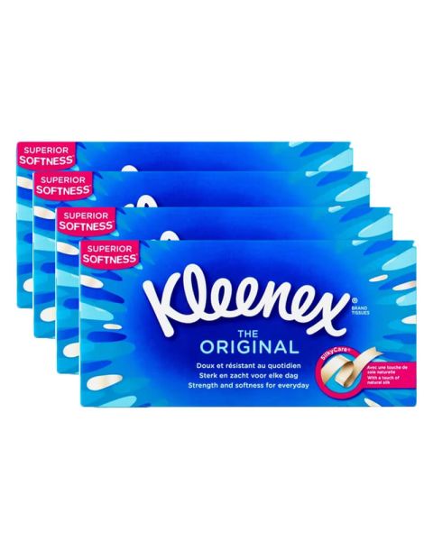 4 x Kleenex The ORIGINAL Box tissue 3 layers